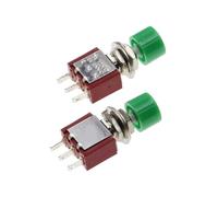 5 pezzi 3 pin C-NO-NC 6 mm mini interruttore a pulsante automatico momentaneo ON-(ON) 2 A 250 V CA/5 A 120 V CA(Green)
