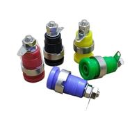 5 pezzi 4 mm multimetro strumento presa 4 mm morsetto di collegamento presa a banana pannello montaggio sonda connettore(Red)