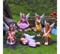 5 pezzi/4 pezzi/3 pezzi/1 pezzo Miniature di fate femminili decorative, ornamenti in resina per vasi, giardino, paesaggio di piante, decorazione angeli, regalo perfetto per gli amici Fata dei fiori de