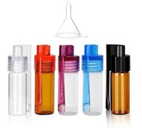 5 pezzi 51 mm tabacco da fiuto, strumento in polvere per spezie con cucchiaio, piccola bottiglia con mini imbuto e cucchiaio Sniffer, bottiglia portatile integrata per attività all'aperto, viaggi