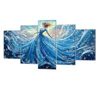 5 Pezzi 5D Diamond Painting Sogno Donna, Diamond Painting Kit Completo, DIY Kit Ricamo a Punto Croce, Kit Pittura Mosaico pour Hobby Creativi Adulti, Decorazioni Casa, Regalo Donna 35x75cm P-d-3215