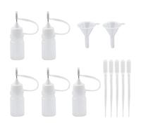 5 Pezzi 5ml Applicatore Colla con 2 imbuto 30 mm e 5 pipette 30 ml, Applicatore Precisione, Boccette Liquido,Flaconi riempimento con contagocce,Flacone Contagocce,per campioni
