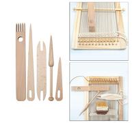 5 pezzi / 6 pezzi strumenti per telaio per tessitura, ferri da maglia in legno