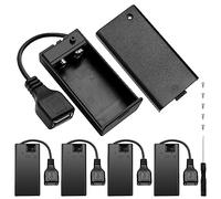 5 Pezzi 9V Supporto Batteria, KUOQIY 9V Batteria Custodia Supporto con ON/OFF + Presa USB Femmina, Custodia per Batteria PP3, per CCTV, Motore, Solenoide, Striscia LED, con Vite e Cacciavite