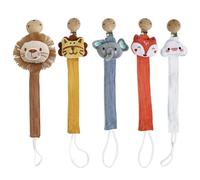 5 pezzi a forma di animali di design catenella portaciuccio, cintura di sicurezza per catenella regolabile per ciuccio, catena per carrozzina, da appendere, catenella ciuccio per ragazzi e ragazze