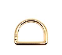 5 pezzi a forma di D a forma di anello a molla openable Leather Bag Strap Buckle Connect Key Pendant Dog Chain Snap Clip (oro chiaro, interno largo 32 mm)