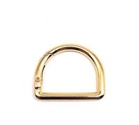 5 pezzi a forma di D tipo anello a molla apribile in pelle borsa tracolla fibbia collegare portachiavi ciondolo catena for cani chiusura a scatto clip moschettone(Light golden,Inner wide 13mm)