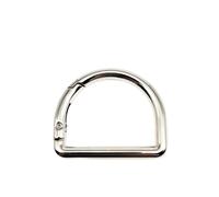 5 pezzi a forma di D tipo anello a molla borsa in pelle apribile tracolla for borsa fibbia collega catena pendente chiave moschettone con chiusura a scatto(Silver,Inner wide 22mm)