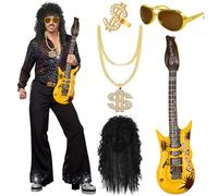 5 pezzi Accessori per Costume da Hippie, accessori rapper anni '80, set accessori rapper costume hip hop, Anni '50 '60 '70 Travestimento per Festa a Tema Hippy e Cosplay