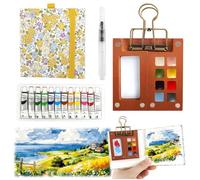 5 Pezzi Acquerelli da Viaggio, 8 Griglie Mini Scatole da Pittura Ad Acquerello Tavolozza per Acquerello Portatile Set da Viaggio ad Acquerello Mini Tavolozza Acquerelli per Pittori Artisti Studenti