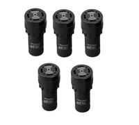 5 pezzi AD16-22SM Flash buzzer AC/DC 220 V 24 V 12 V loud and intermittent with LED light sound and light alarm (black 22 mm) ACDC220 V)