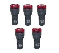 5 pezzi AD16-22SM Flash Buzzer AC/DC 220V 24V 12V Loud and Intermittent with LED Lights Sound and Light Alarm (Red 22mm ACDC36V)