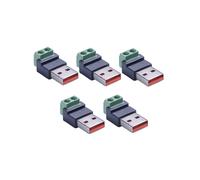 5 Pezzi Adattatore da USB Maschio A Morsetto A Vite A 2 Pin Blocco Terminale A 2 Pin Adattatore USB Maschio 5A Connettore Terminale Senza Saldatura