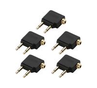 5 Pezzi Adattatore Jack da 3,5 mm per Cuffie Audio Convertitore Adattatore Connettore per Cuffie per Auricolari da Viaggio nel Aereo di Linea Aerea