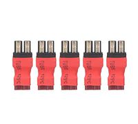 5 pezzi Adattatore per batteria T da femmina a maschio, connettore per batteria RC per modelli di auto, aerei e barche, adattatore con spina T piccola e leggera con contatti in ram