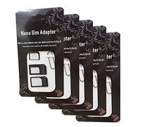 5 pezzi Adattatore Sim Card 4 in 1 Nano sim Micro sim Standard sim Sim cutter Adattatore scheda sim Adattatore sim universale per Smartphone e Tablet disponibile in 2 colorazioni.