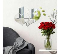 5 pezzi Adesivi da parete a forma di cuore 3D in acrilico specchiato, oro/argento/nero/rosso, rimovibili e autoadesivi, decorazione da parete a forma di cuore per camera da letto, soggiorno, sala matr