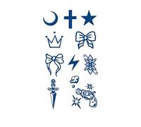 5 pezzi adesivi per tatuaggi minimalisti con piccole figure botaniche, adesivi per tatuaggi semipermanenti per feste, aspetto realistico, impermeabili, durata 1-2 settimane(GZS-066)