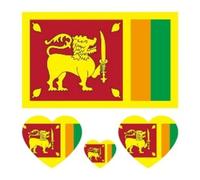 5 pezzi adesivo tatuaggio temporaneo adesivo bandiera nazionale palestinese USA adesivo viso impermeabile adesivo tatuaggio impermeabile fai da te (Color : Sri Lanka-60x60mm, Size : One size)