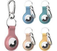 5 Pezzi AirTag Portachiavi per Apple Airtag, Porta AirTag in Silicone con Custodia AirTag e Carabina per Chiavi, Borse, Valigie e Collari per Animali