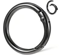 5 pezzi Anelli a molla in metallo ad O, moschettoni a scatto in lega di zinco, anelli a molla rotondi a scatto, moschettone a scatto per portachiavi, fibbie, borse, portafogli 20 mm,25 mm,32mm,38 mill