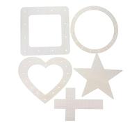 5 Pezzi Anello Floreale in Legno Beige Fori, Forme Multiple | Finitura Naturale del Legno, Uso Interno ed Esterno, per Pasqua e San Valentino, Decorazioni Artigianali