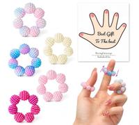 5 Pezzi Antistress Adulti, Anelli con Perline Spinose Multicolori-Anelli per Agopressione e Sensoriali, per un Efficace Sollievo dallo Stress e Riduzione dell'Ansia, Fidget Toys e per Mano Massaggio