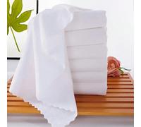 5 pezzi Asciugamani semplici per il viso bianchi, asciugamano senza pelucchi per hotel per il bagno, asciugamano per il viso assorbente e morbido, forniture per il bagno, salvietta bianca, piccolo asc