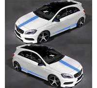 5 Pezzi Auto Adesivi, Strisce Sportive Carrozzeria Porta Auto in Vinile, Retrovisore Sinistra e Destra, Adesivi Decorativi Coperchio Anteriore, Automobile/Camion/SUV Universale(Blu)