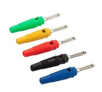 5 pezzi Banana 4mm Audio Speaker Silicone Connettori Amplificatore Binding Post Jack for Terminali Cavi di Alimentazione(Green Gold Plated)