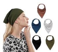5 Pezzi Bandana Triangolare,Fasce per Capelli in Chiffon,Tinta Unita Turbante Donna,Fascia Elastica,Versatile Alla Moda,per Spostamenti Quotidiani,Viaggi e Trattamenti Capillari (Multicolore)