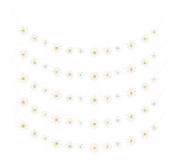 5 Pezzi Banner a Margherita Bianco in Carta, Facile da Appendere | Decorazione per Compleanno, Uso Interno ed Esterno, Scenografia Fotografica, per Festa e Aula