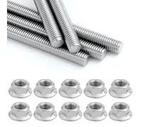 5 Pezzi Barra Filettata M10 x 300mm, Asta Filettata, Barre Filettate con Filettatura Metrica Completa, Perni Filettati, Filettato Barre, Bulloni Filettati Zinco Blu con Dadi e Rondelle (M10 x 300 mm)