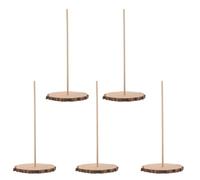 5 Pezzi Base in Legno Rotonda per Mini Decorazione Natalizia | Finitura Naturale, Design Rustico e Country, Installazione a Innesto Semplice, per Ornamenti Leggeri