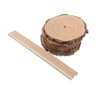 5 Pezzi Base Legno Natalizia per Albero Mini, Design Rustico Rotondo | Decorazioni per Festa e Ambiente Farmhouse, Finitura Naturale, Montaggio Rapido a Innesto, Effetto Artigianale