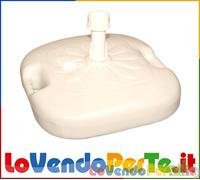 5 PEZZI BASI PLASTICA BIANCA PORTA PER PALO ANCORAGGIO SUPPORTO OMBRELLONI 45X45
