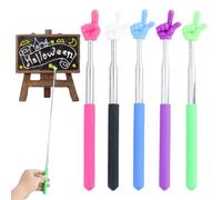 5 Pezzi Bastoncini in acciaio inox Allungabili, A Forma Dita Colorate con puntatore estraibile, Puntatore Dita, Pratico e divertente Bastoncini,Puntatore Telescopico,per lezioni