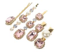 5 Pezzi Bobby Pin Rhinestone in Metallo Rosa per Donne