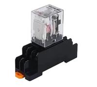 5 pezzi bobina miniatura generale elettromagnetico interruttore relè intermedio con base PYF08A LED 12/24/36VDC(36V With Base)