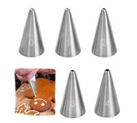 5 Pezzi Bocchette Decorative per Pasticceria, Set di Beccucci per Sac a Poche Professionali per Fiori, Bocchetta in Acciaio Inox per Torte, Ugelli di Tubazioni per Cupcakes Glassa Scrivere