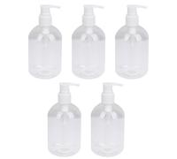 5 Pezzi Bottiglia per Doccia 350ml in PET Bianco | Hotel e Viaggio, Contenitore Riutilizzabile, Formato Compatto, Uso Pratico nel Bagno