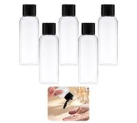 5 Pezzi Bottiglie Vuoto da Viaggio con Tappo Flip Top 60ml, Toiletry Travel Bottle Set, Mini Contenitori per Viaggio Aerei, Contenitori da Viaggio per Liquidi, Shampoo, Lozioni, Cosmetici, Riciclabili