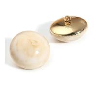5 pezzi Bottoni in resina con gambo a sfera in pietra naturale, rotondi in metallo, decorazione per vestiti, bottoni per cucire, accessori per indumenti fatti a mano-Kaki chiaro-15mm
