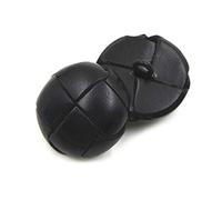 5 pezzi bottoni ricoperti in vera pelle 15mm-26mm bottone in pelle marrone nero per bottoni giacca cappotti, Nero, 21mm