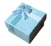 5 pezzi Bowknot Style Anello Orecchino Gioielli Regalo Scatola di Immagazzinaggio Scatole Quadrate Collana Bracciale Confezione di Carta - 4 x 4 x 2,5 cm - Blu Cielo di alta QualitàUtile e