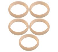 5 Pezzi Bracciale in Legno Grezzo 71mm Interno 85mm Esterno | Anello Liscio e Levigato, Adatto a Pittura e Tintura, per Progetti Creativi e Arte