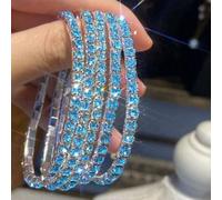 5 pezzi bracciali elastici con cristalli scintillanti e strass, gioielli regolabili per feste, brillanti, come regalo per le donne vetro