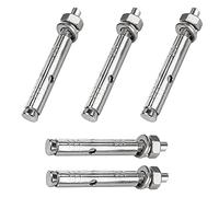 5 Pezzi Bulloni Espansione M10 x 100 mm, Tassello Ancorante M10, Tasselli Muro, Viti di Espansione in Acciaio Inox Tassello Passante per Cemento Armato