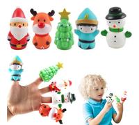 5 pezzi burattini da dito natalizi e animali simpatici giocattoli educativi interattivi da dito in PVC per bambini dai 3 ai 5 anni bomboniere riempitivi per sacchetti di regali giocattoli per au