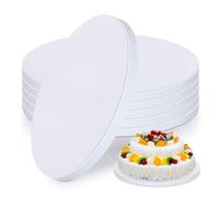 (5 Pezzi) Cake Drum, Sottotorta Tondo 30 cm, Vassoio Torta Rotondo 30 cm x 12 mm, Piatto Torta Rotondo Riutilizzabile in Cartone per Torte, Sottotorta per Torte da 8-11 Pollici e Dolci (Bianco)